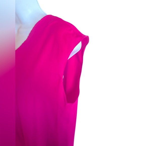 Tacera Sleeveless V Neck Shift Dress Hot Pink Relaxed Fit Womens Size Medium - Picture 4 of 14